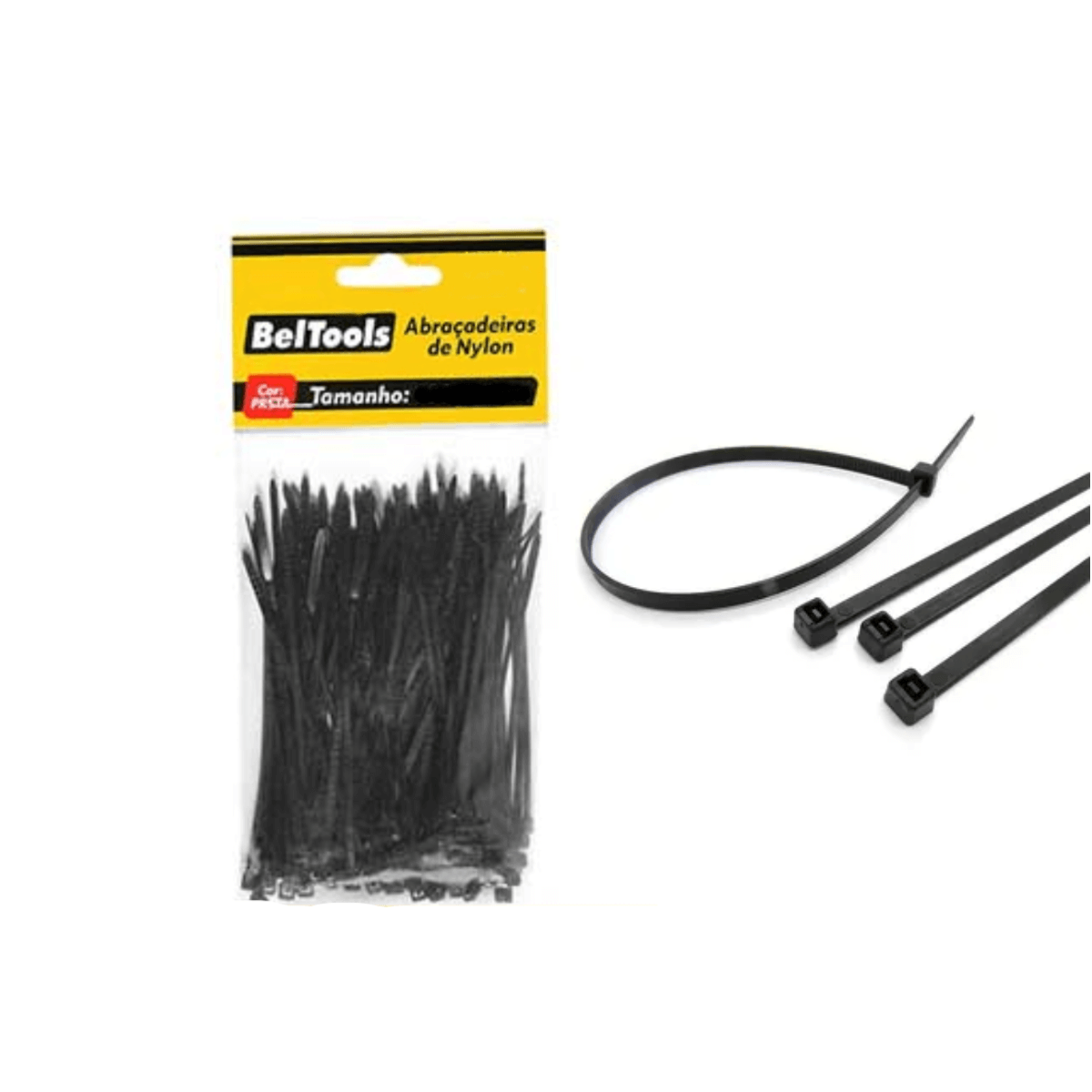 Abracadeira De Nylon 140mm X 3.6mm cor Preto