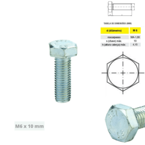Parafuso Sextavado M6 x 10