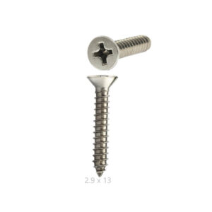 Parafuso Auto Atarraxante Cabeça Chata 2.9 x 13 Inox A2